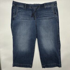 Torrid Weekend Wide Leg Crop Super Soft Plus Size 3X Elastic Waist Denim Jeans